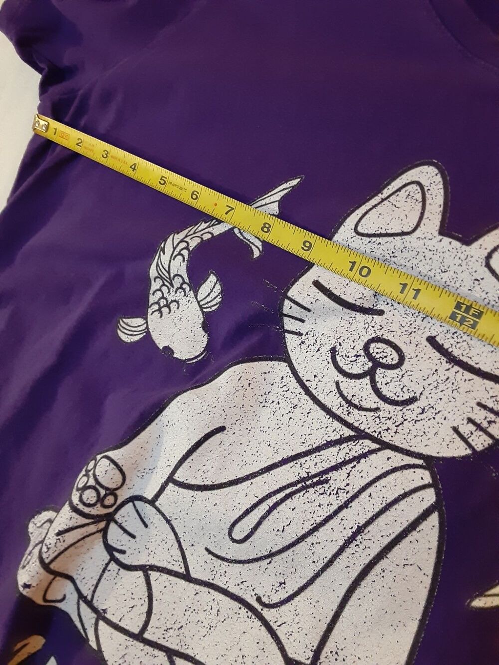 Zen AF Cat Meditating Yoga T-Shirt Purple Funny Graphic Tee Women's Size XXL - Picture 10 of 10